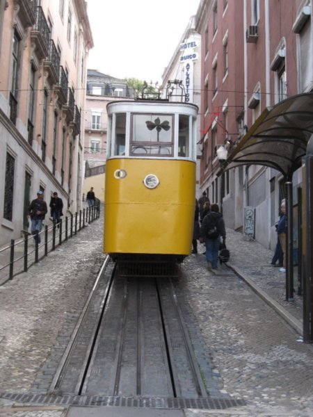 One of Lisbon's famous yellow trams