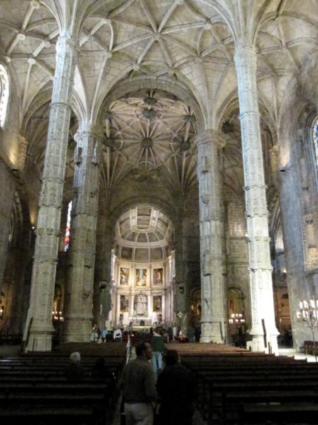Inside the cathedral at the Monestary Jeronimos