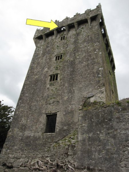 The Blarney Stone is at the very top where the gap is.
