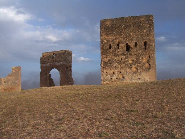 Roman ruins atop hilltop in Fes