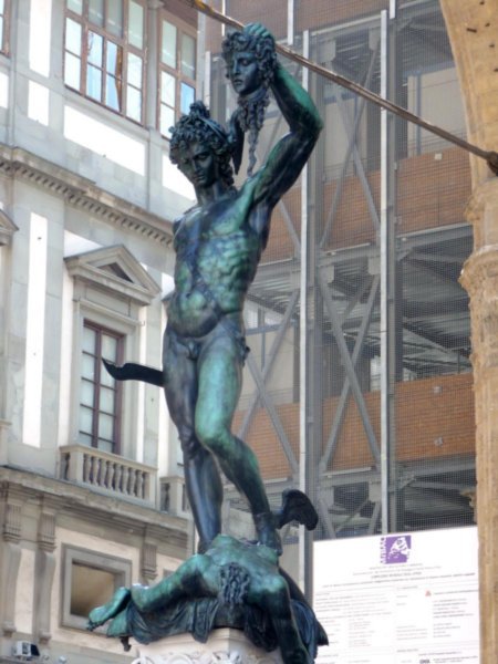 Perseus holding the head of Medusa