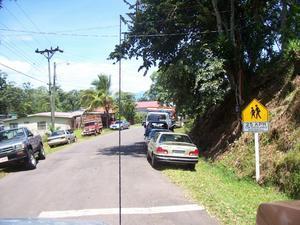 cars parked along road