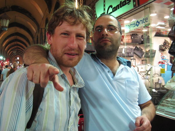Scott with friend, grand bazaar 