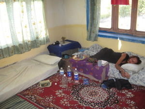 Resting in room, Markha homestay