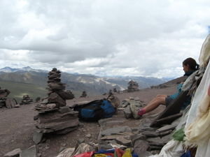 top of pass with prayer stones