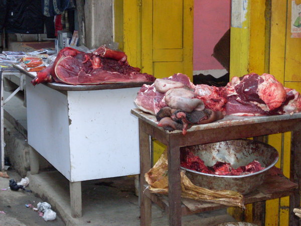 A Kathmandu butcher's stall