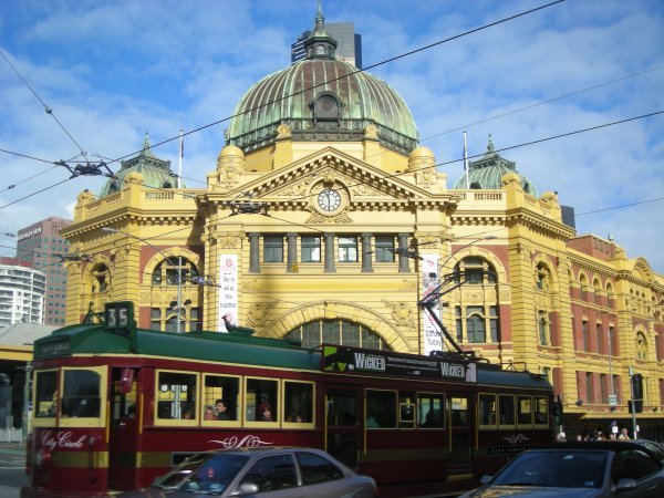 Flinders Station & tram