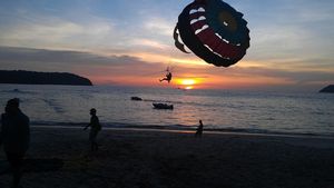 Sunset parasailing