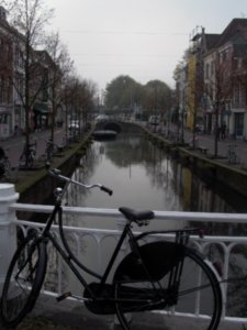 A Delft canal (and maybe a Delft fiets?)