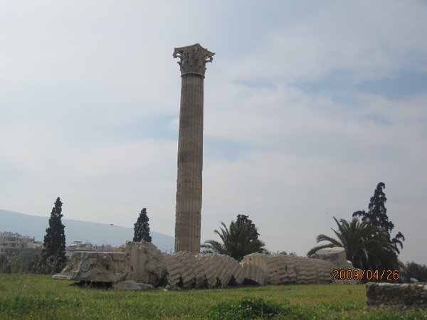 The ruins in the temple of Zeus