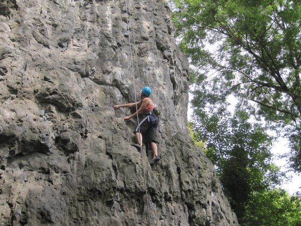 Me scaling a route