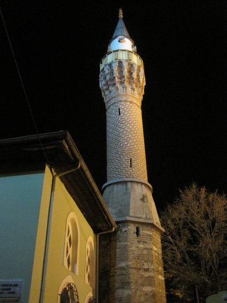 A Bursa mosque by night