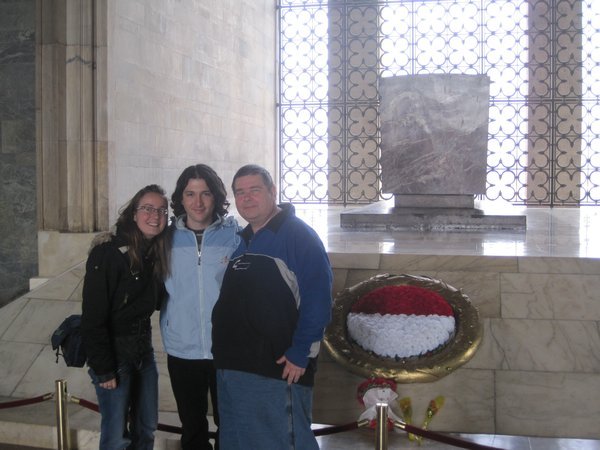 Me, Fatih and dad inside Anıtkabir, Atatürk's mausoleum