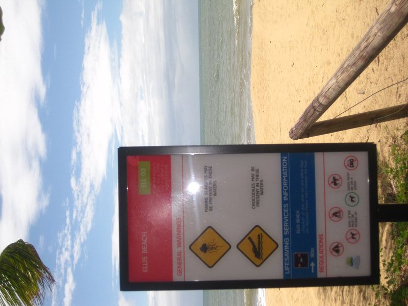 The welcome sign at Ellis Beach