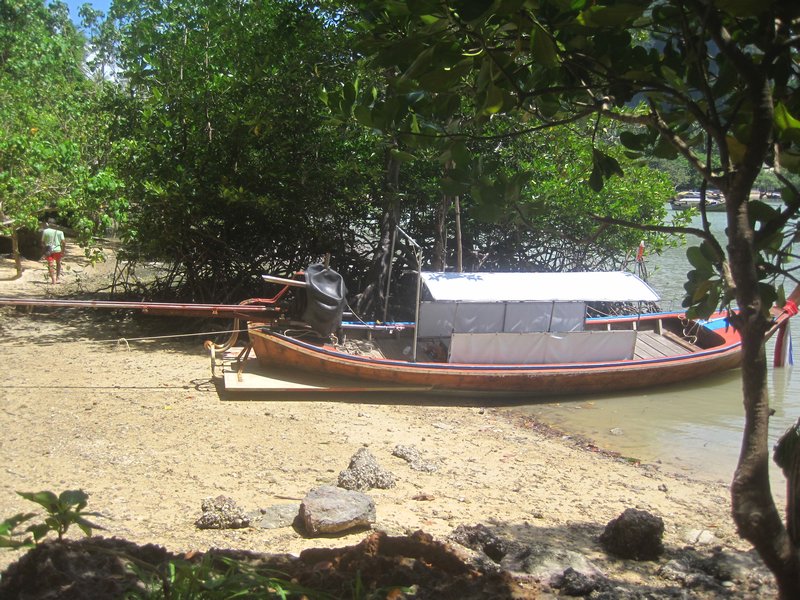 Boat docked at East Railay Beach