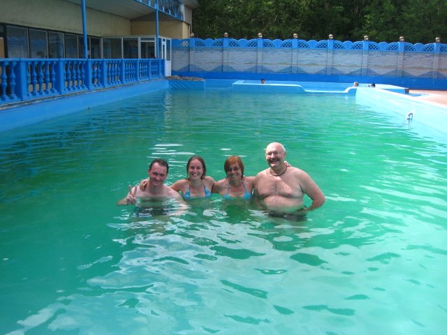 Anton me mum and Vadim in the pools