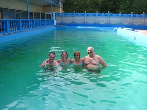 Anton me mum and Vadim in the pools