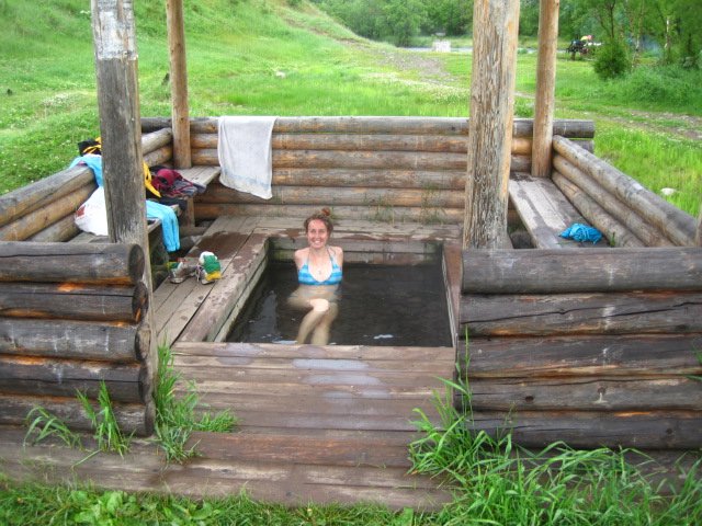 Enjoying the hot springs of Ecco