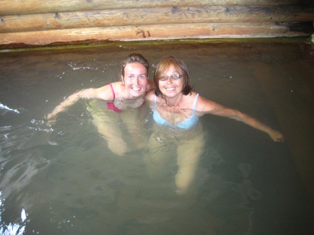 Me and mum enjoying the hot springs