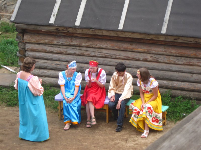 Girls and Boys in Tradition Russian Dress