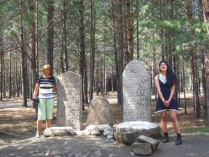 Mum and Ange at Buryat Grave Stone Replicas