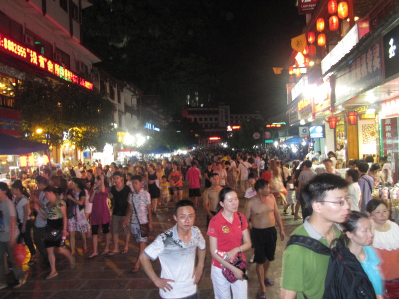 West street in Yangshuo at night