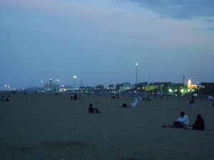 Chennai, beach at dusk