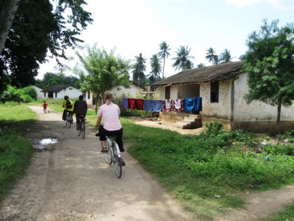 Biking through the village