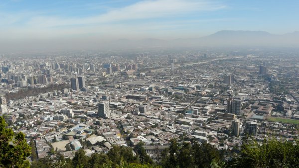The city from the summit of Cerro Santa Lucia