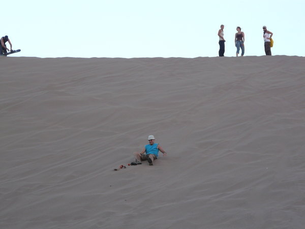 Sand boarding proved to be a lot harder than it looked!