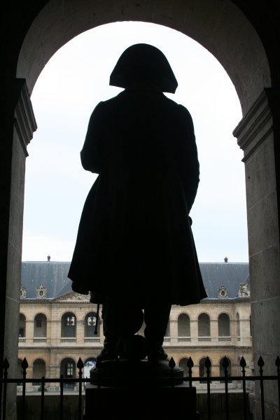 Napoleon looking over the courtyard at the Musee des Invalides