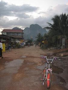 this is one of the two streets in Vang Vieng! how quaint...