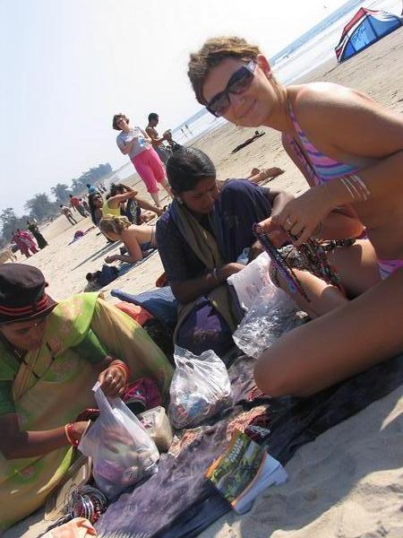 we spend half our time on the beach laying out and the other half being haggled by these ladies!