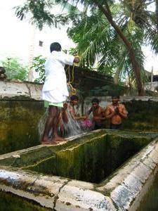 poeple travel from all over india and the world to bathe in the 22 theerthams (wells)