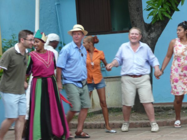 dancing with tourists