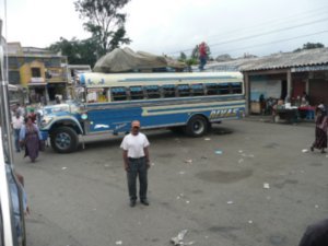 The bus station at the Guatemalan border with Mexico...
