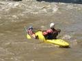 ...this is how you hold onto the rescue kayak...