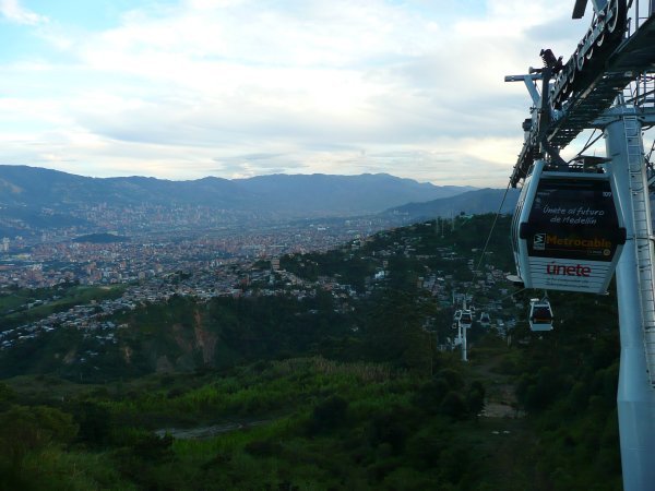 Hopped on the metro cable into the suburbs in the hills to catch a view of Medellin at sunset.