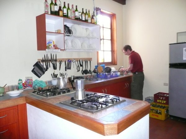 Next went to Bogota and stayed in the up and coming newest hostel...The Cranky Croc...with this fabulous kitchen! One problem...it only had one pot and one pan for the whole place to share...what the?