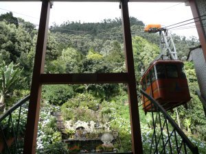 Up the cable car to the mirador on top of the hill overlooking the city with killer views.