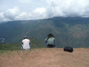 Watching Will fly over Canon del Chicamocha...