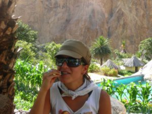 Following the lead of the locals, I chewed on coca leaves to help with dehydration, fatigue, and altitude sickness on the very hot and difficult hike straight up...