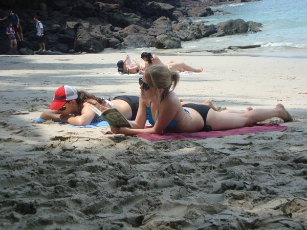Jennifer and Sarah Relaxing on the Beach