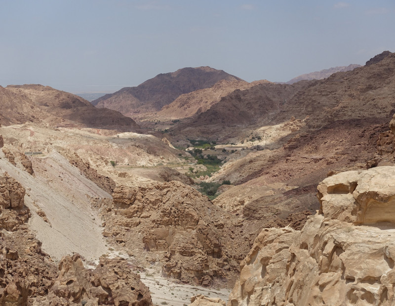 View down escarpment from high (normal?) plateau to Dead Sea 'rift' valley