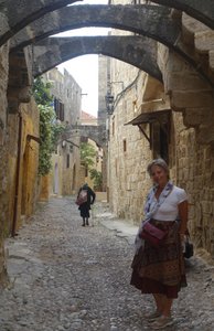 Rhodes Old Town - Laneway with arches