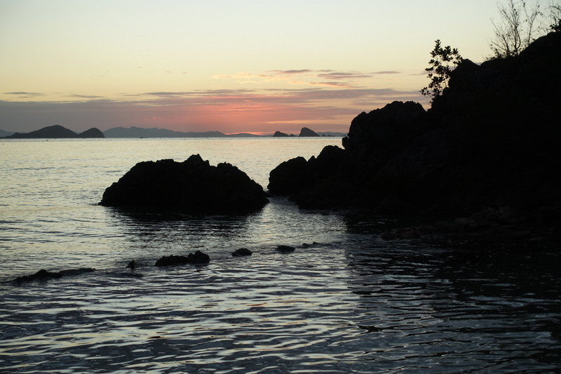 Island beach sunset