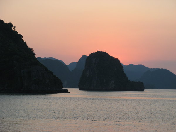 Sunset in Halong Bay