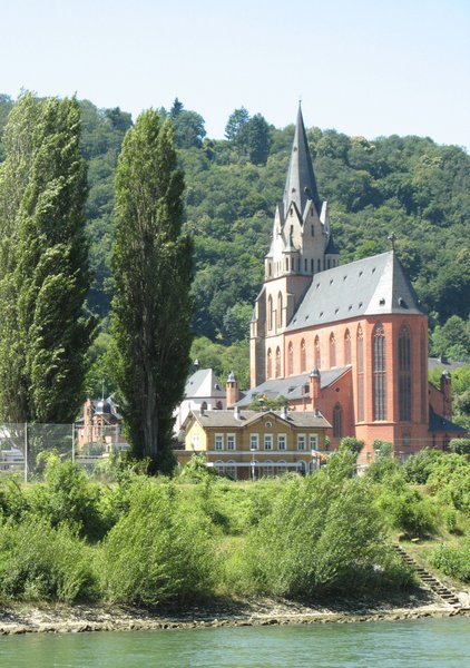 Red sandstone cathedral on Rhine