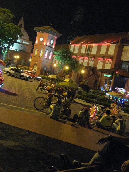 Melaka heritage area at night