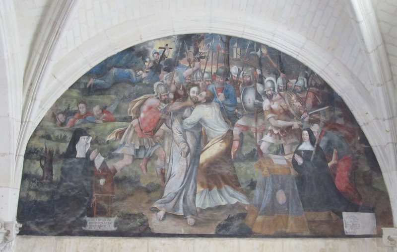 Abbey de Fontrevaud - religious wall frieze dated 1602